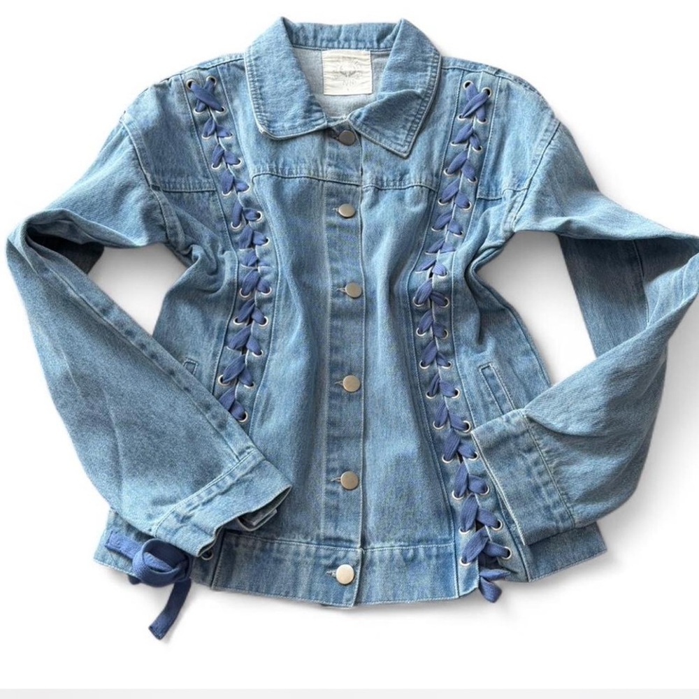 Laced Light Wash Denim‎ Jacket